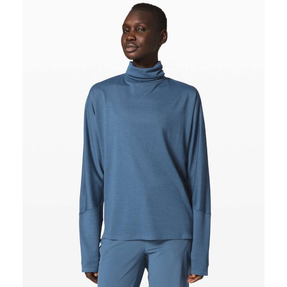 Lululemon Moraine Turtleneck Oil Slick Blue Long Sleeve Athleisure Shirt Large